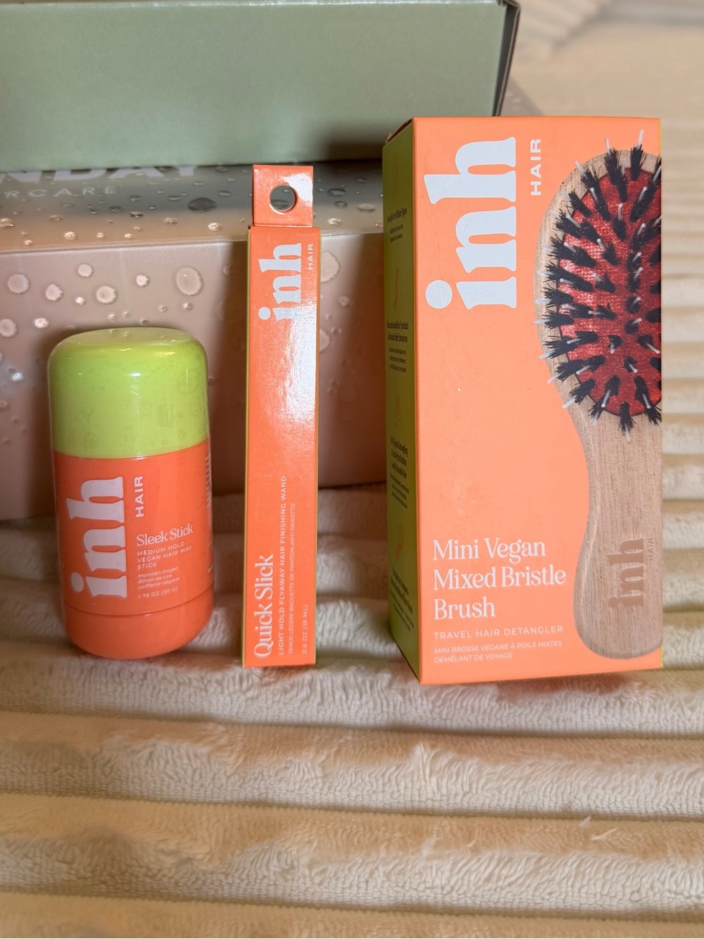 INH Hair Bundle Quick Slick Sleek Stick Mini Brush Hair Wax